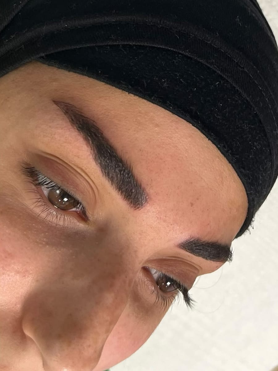 Brow treatment close-up
